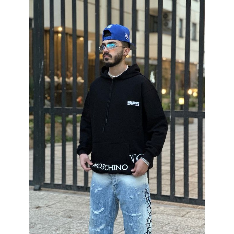 هودی طرحدار مشکی